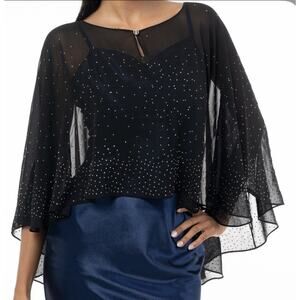 Giani Bernini Studded Evening Capelet Women's One Size Black Button Front